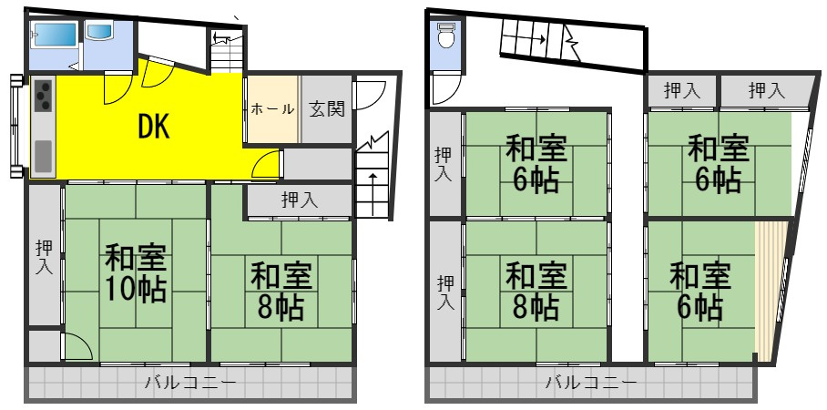 ６７２８３　郡上市八幡町島谷中古戸建の間取り
