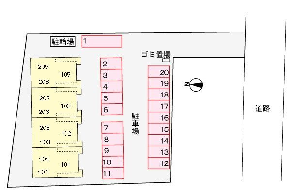 タカス　サザンハイツの駐車場