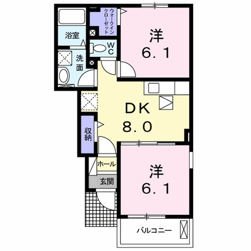 コンフォール矢三　Ａの間取り