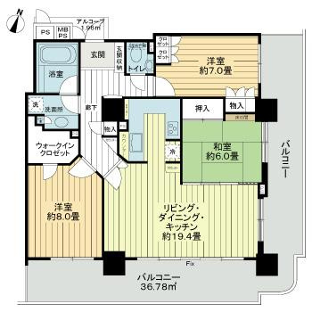 ライオンズステージ府中シティタワーの間取り