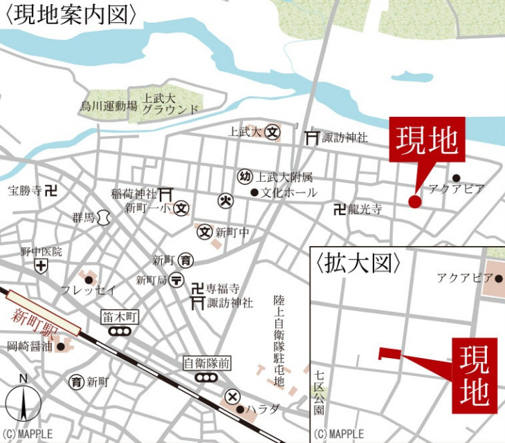 【新築】高崎市新町第８　１号棟(全９棟)　リーブルガーデン　新築建売分譲の地図