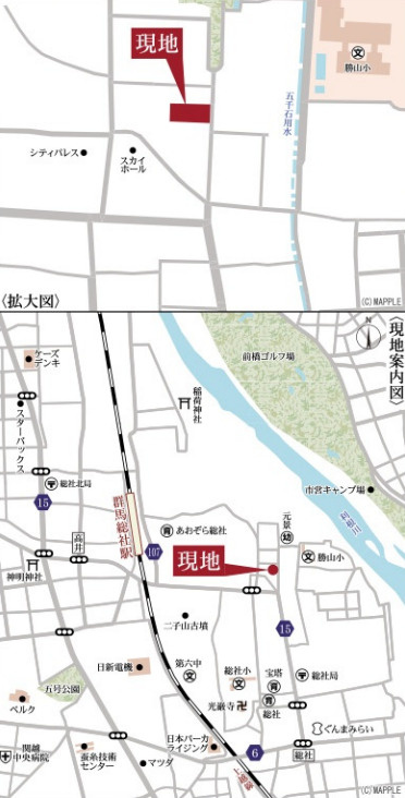 【新築】前橋市総社町植野第２　３号棟(全３棟)　リーブルガーデン　新築建売分譲の地図