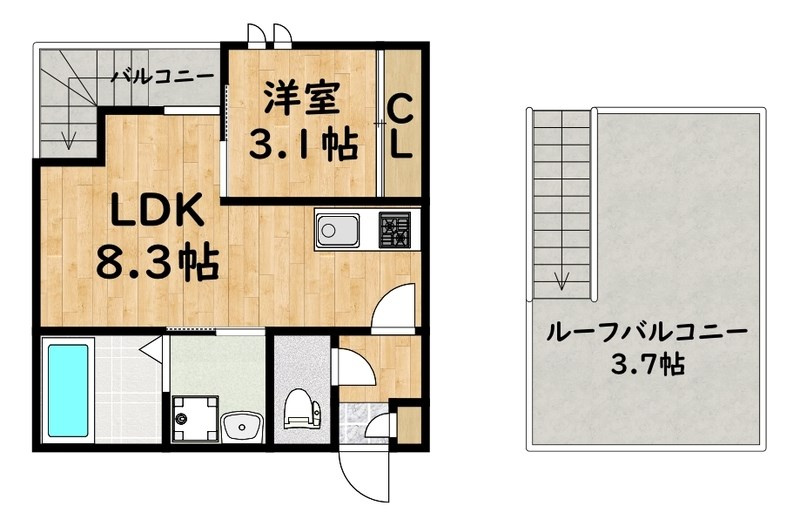 Grandticサンメゾン博多Ⅰの間取り
