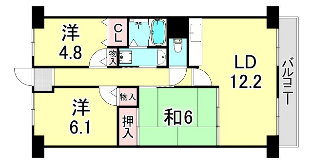 グレンツェント甲東園の間取り