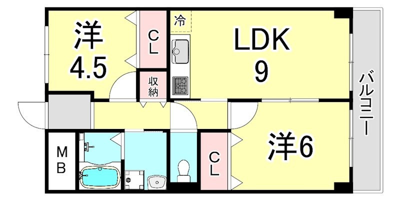タカソウハイツ河原の間取り