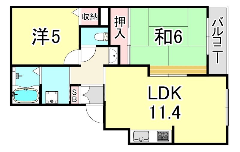 ブランユーカリB棟の間取り