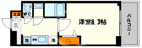 プレサンス心斎橋ソレイユの間取り|プレサンス心斎橋ソレイユ　間取り