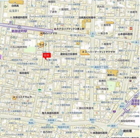 ラクラス新御徒町の地図