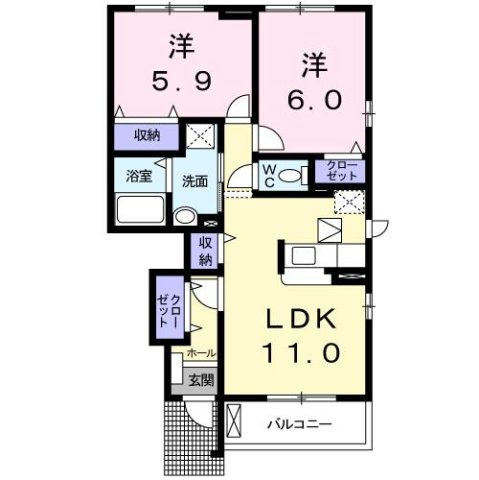 【間取り】 | フィオリーレＢ
