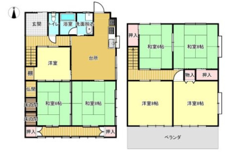 中古住宅　黒野南3丁目の間取り