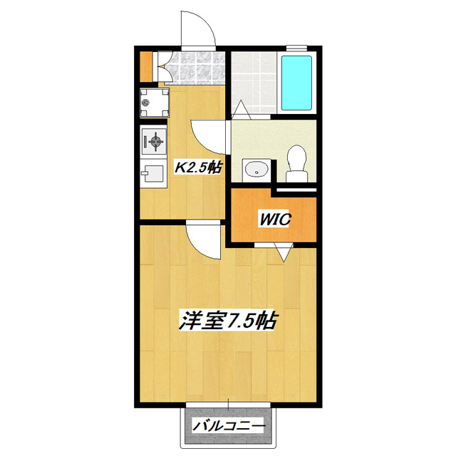 Ｃｉｐｒｅｓｓｏの間取り|広めの収納。バス・トイレ別です！