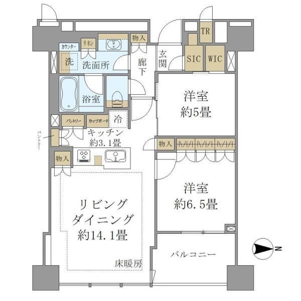 Brillia Tower 上野池之端の間取り