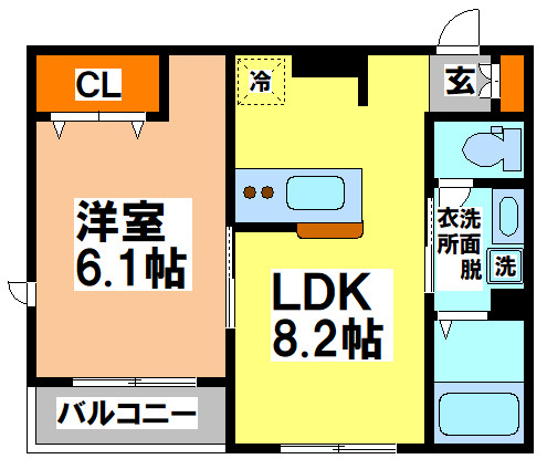 小金井市中町１丁目のアパートの間取り