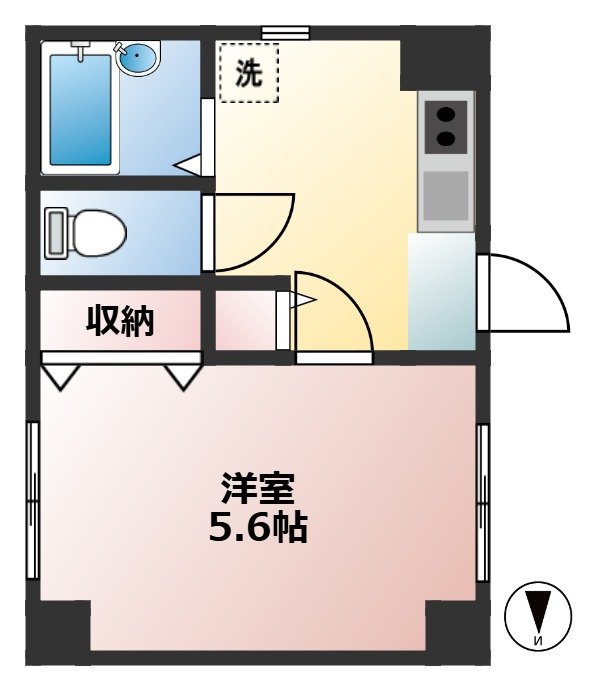 でいごハウス　バストイレ別　2面採光　駅近の間取り