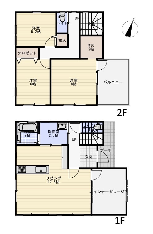 美里町　中古戸建の間取り