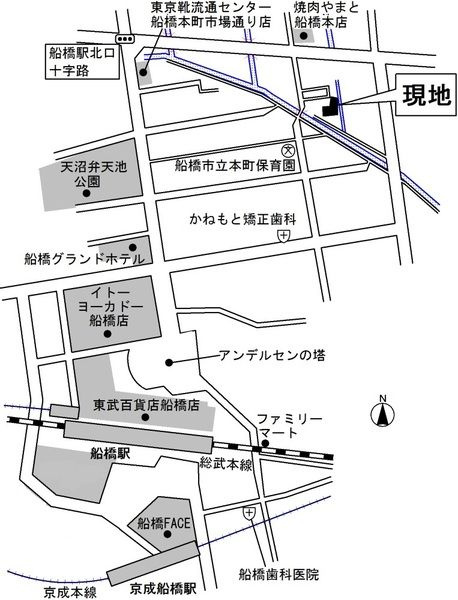 トップスターコート船橋の地図