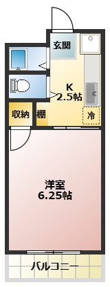 【間取り】 | ＮＹハイツ１ | １Ｋの間取り！