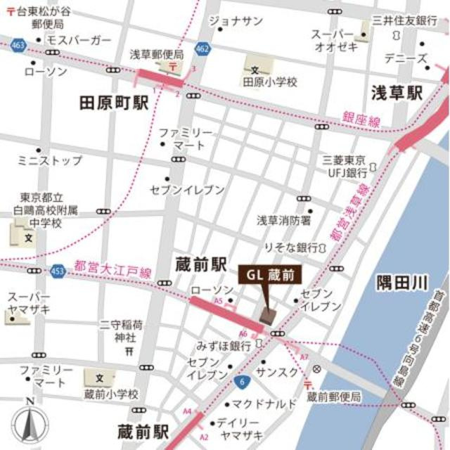 ＧＬ蔵前の地図