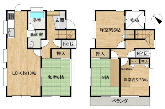 【間取り】 | 桶川市朝日1丁目　中古戸建