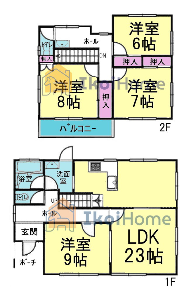 神戸市西区秋葉台2丁目　中古戸建の間取り|●年中無休：当日予約可●LDK23帖の横には約9帖の洋室がございますので、広くご使用いただけます！