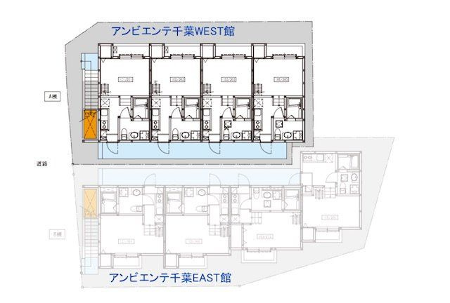 アンビエンテ千葉WEST館(アンビエンテチバウエストカン)の区画図
