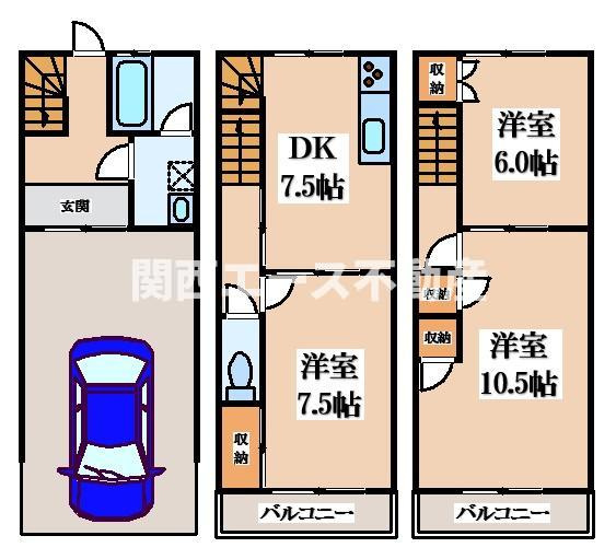 【間取り】 | 六万寺町１丁目貸家