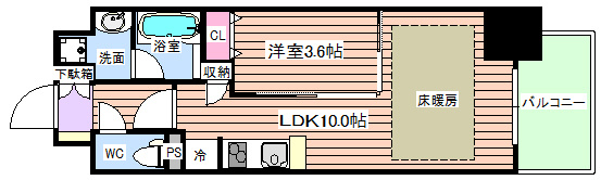 【間取り】 | アーバネックス堂島 | 人気の1ＬＤＫ