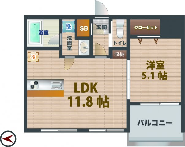 【間取り】 | イーストポイント中野 | 1LDKのお部屋です。