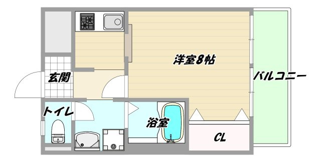 大阪市東淀川区東中島４丁目の賃貸マンションの間取り