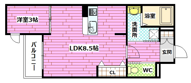 月光安芸区中央の間取り