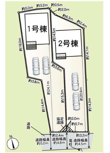 売新築戸建　静岡市葵区北１丁目の区画図