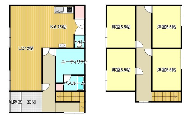 登別市片倉町4丁目28-2戸建の間取り