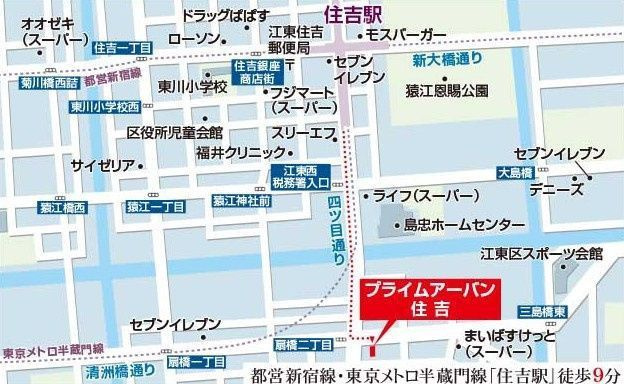 プライムアーバン住吉の地図