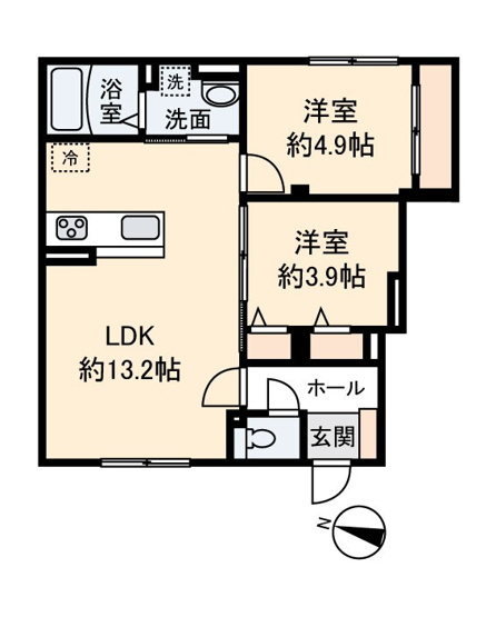 【間取り】 | レトアデュエット磯子区田中A