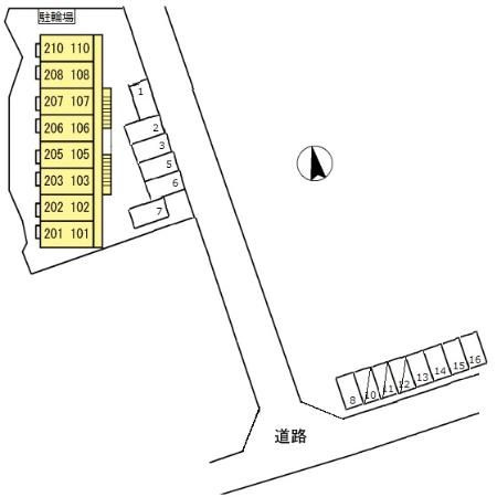 タウンコート参番館の区画図