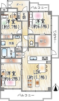【間取り】 | ヴィルヌーブ緑地公園 | 3LDK
