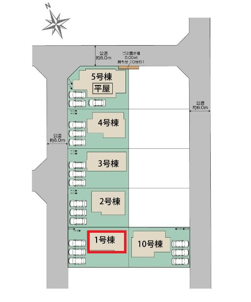 ブルーミングガーデン宇都宮市下岡本町ネオユニバースの区画図|【全10棟】各号棟の詳細については、お気軽にお問い合わせください♪