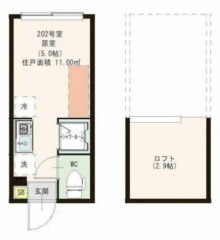 世田谷区砧５丁目のアパートの間取り