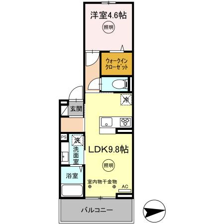 D-room FIRST 大善寺駅前の間取り