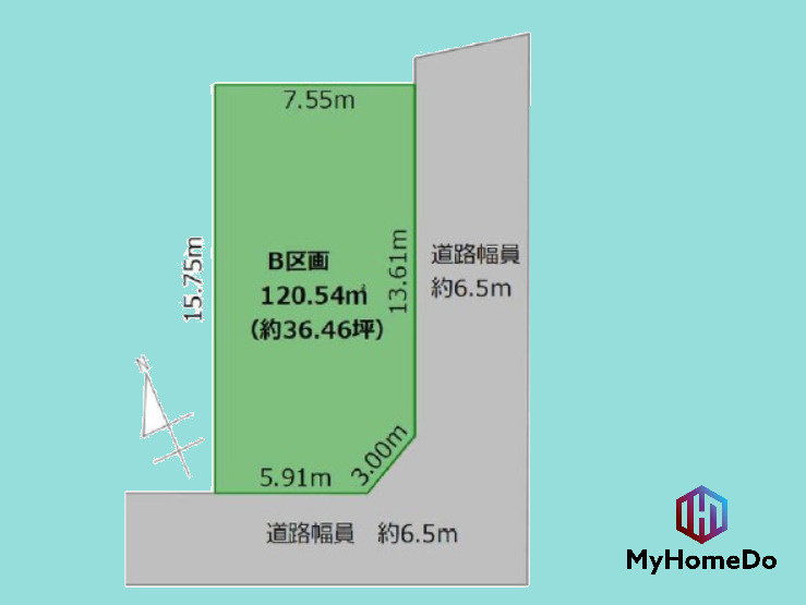 北区米が瀬町の土地図