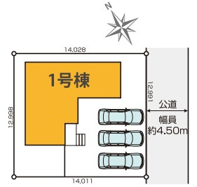 川越市広谷新町8期　全1棟　新築戸建の区画図