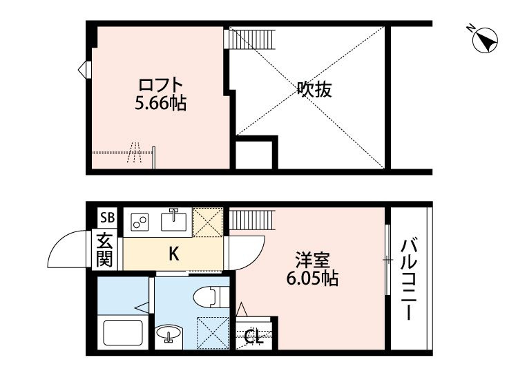 川口市東川口１丁目のアパートの間取り