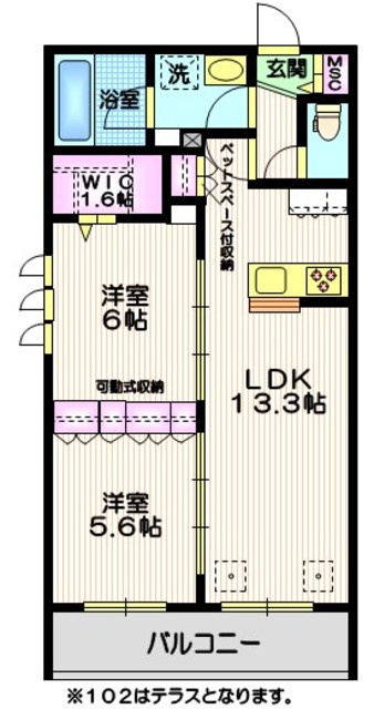 Ｌａ　Ｃｏｕｒ　Ｍｉｙａｋｏ　Ｅａｓｔ　の間取り