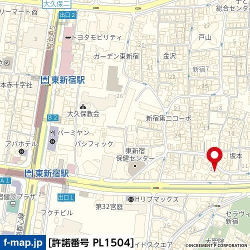 ステージファースト東新宿の地図