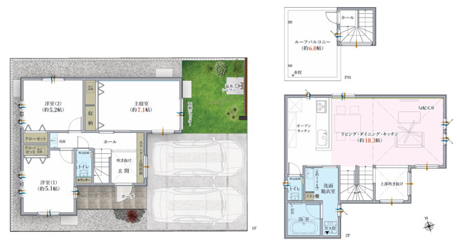 【間取り】 | 藤沢市辻堂太平台1丁目　新築戸建　全3棟