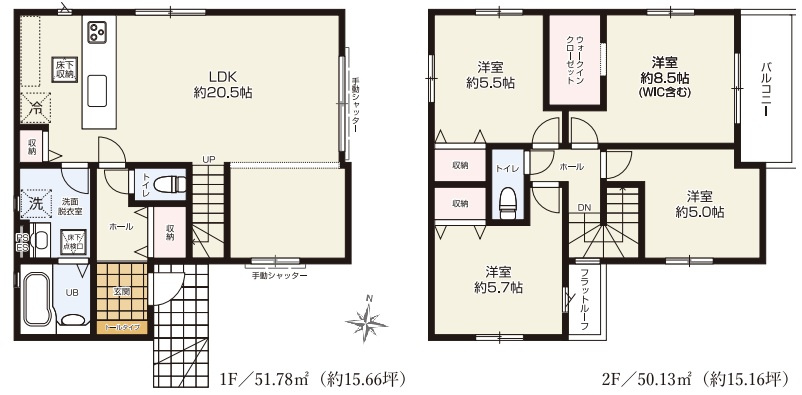 入間市東藤沢9期　全1棟　新築戸建の間取り