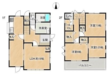 杉戸町堤根　中古一戸建ての間取り|広々18帖LDKで家族全員が集まれる広さです♪