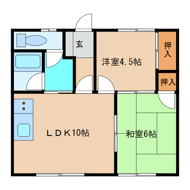 啓北ハイツの間取り