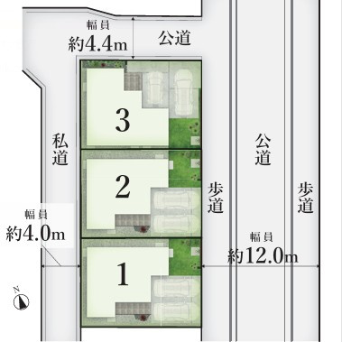【区画図】 | 藤沢市辻堂太平台1丁目　新築戸建　全3棟