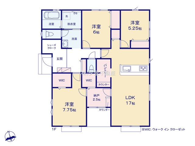 《仲介手数料無料》川越市大字古市場175-2新築一戸建てグラファーレの間取り